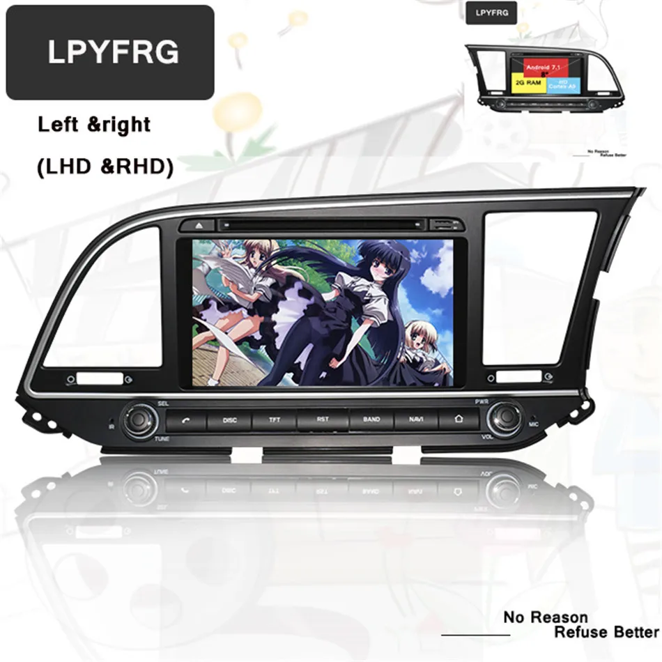 Top Octa Core Android 9.0 Car Dvd Player For 8" HYUNDAI ELANTRA Avante MD 2016 2017 Gps BT Radio Stereo Audio Video DVR Multimedia 1