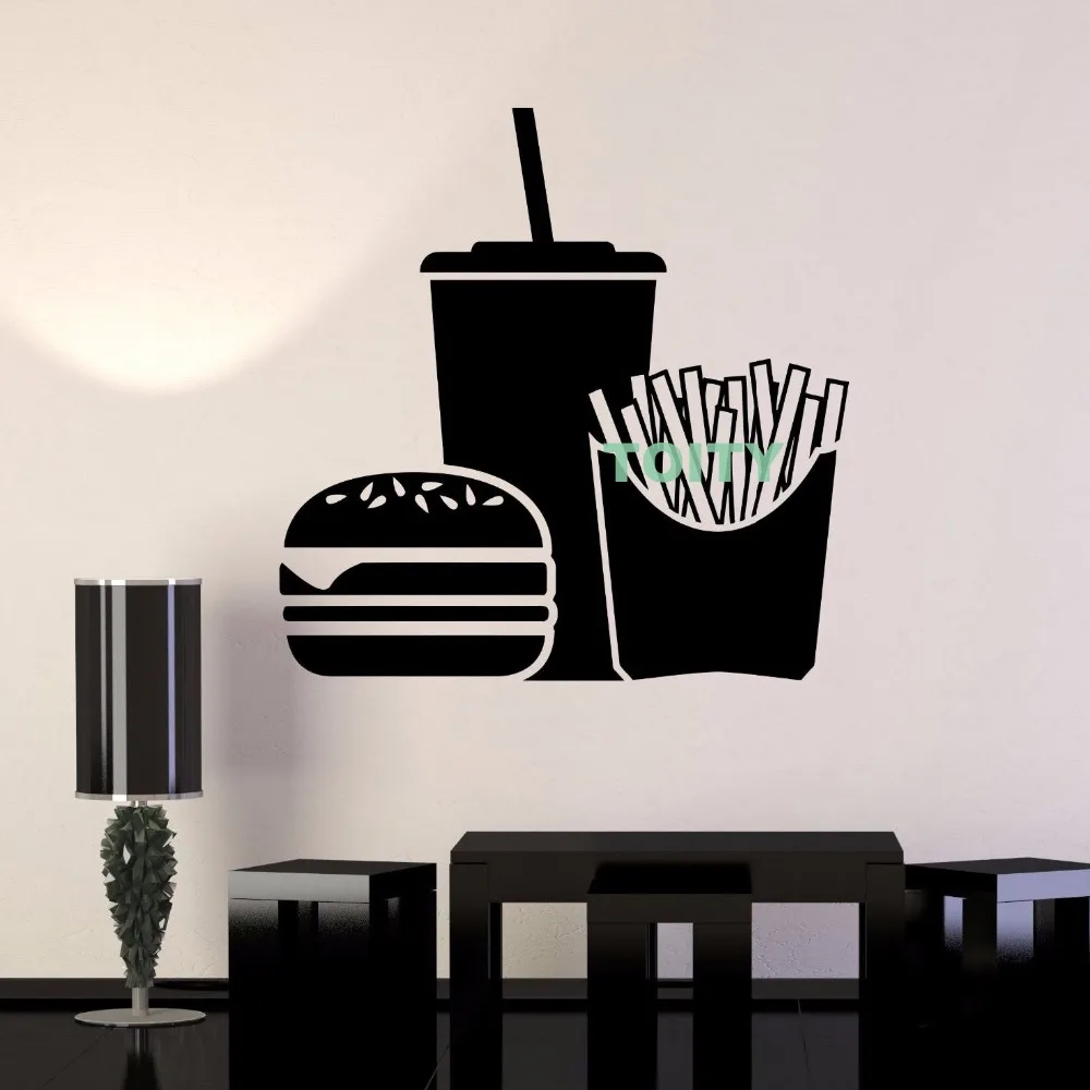 Buy Vinyl Wall Decal Fast Food Hamburger Soft Drink