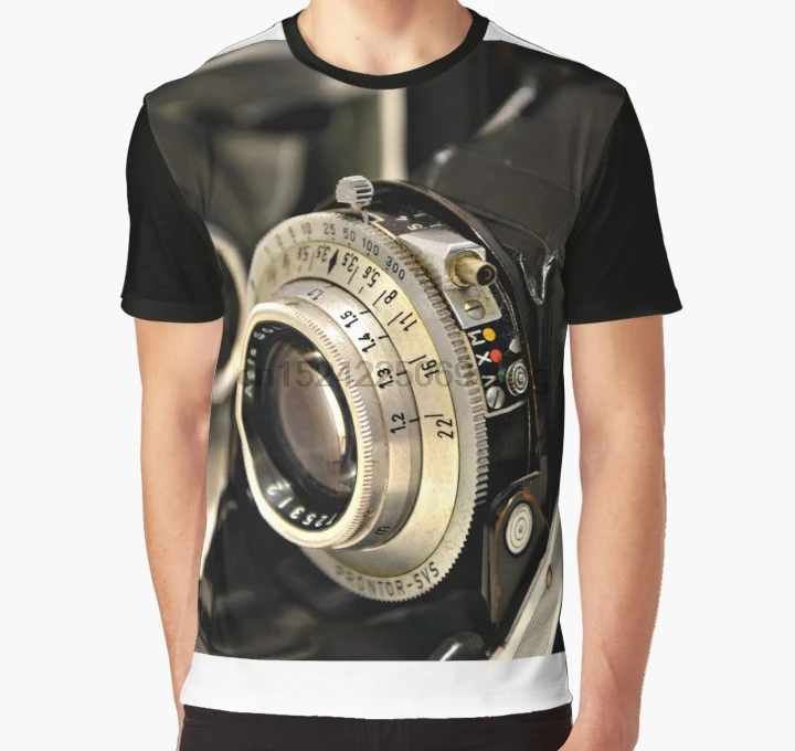 

All Over Print T Shirt Men Funy tshirt Old Camera Graphic T-Shirt