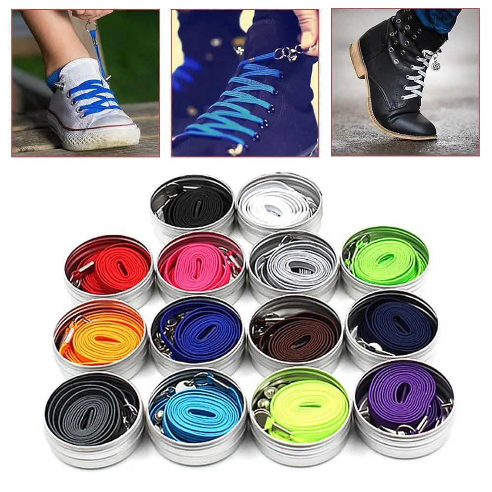 DIY Pair of Perfect One Hand No Tie Laziness Shoelace Laces Elastic Set Best 