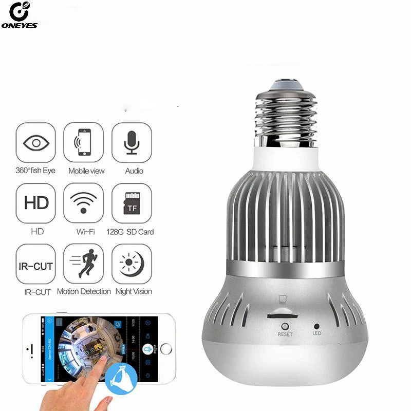 ONEYES камера наблюдения IP 1080P wifi CCTV Беспроводная домашняя Лампа безопасности лампа