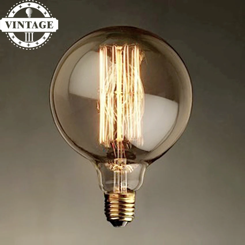 

LightInBox New 40W 110V-220V G95 E27 Screw Vintage Light Bulb Round Edison Squirrel Cage Filament Bulb