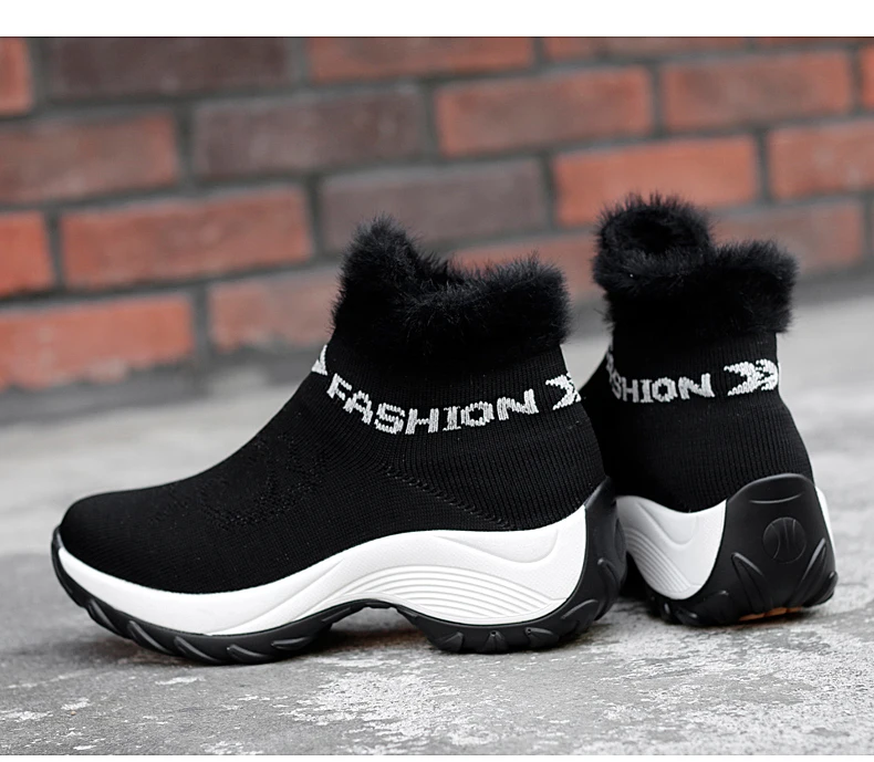 STS BRAND 2019 New Winter Ankle Boots Women Snow Boots Warm Plush Platform Sneakers Breathable Mesh Sneakers Travel Casual Shoes (10)