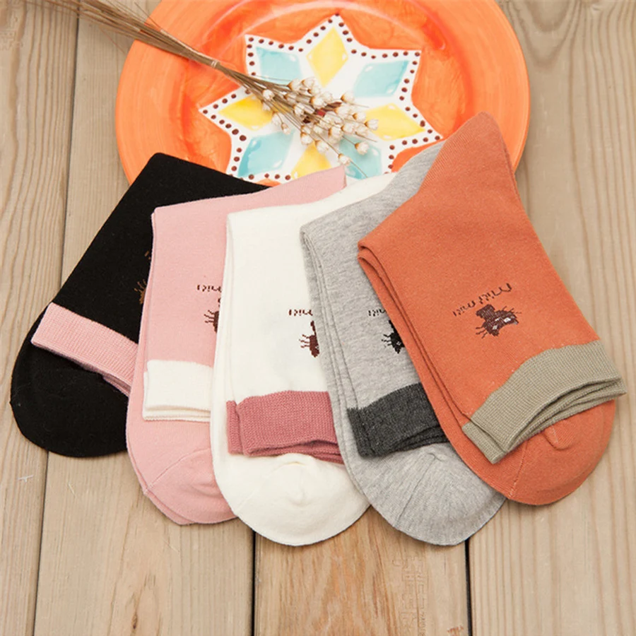 WHLYZ YW 5 pairs/lot cotton woman short socks cat autumn and winter pokemon socks meias mulheres good quality harajuku socks WHLYZ YW 5 pairs/lot cotton woman short socks cat autumn and winter pokemon socks meias mulheres good quality harajuku socks