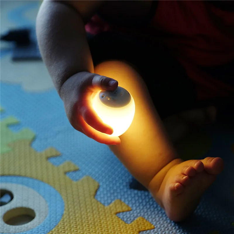 Яйцо красочный теплый белый светодиодный ночник беспроводной заряд сенсорный движения силиконовый безопасный для Bady детей свет лампы