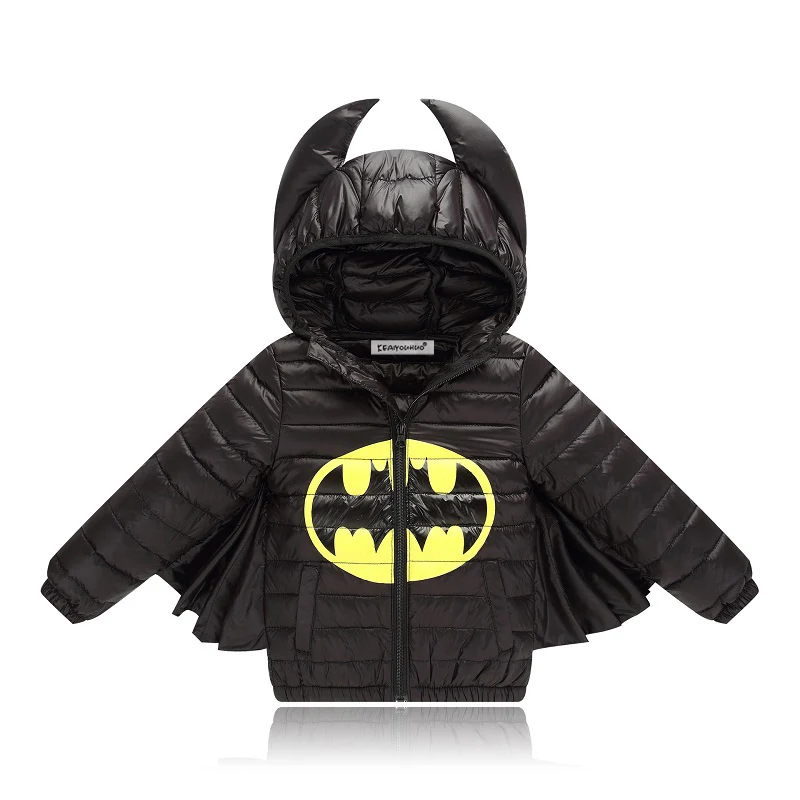 

2018 Kids Girls Jacket Winter Coat Warm Down Cotton jacket batman for Boys Outerwear Coat Christmas Baby clothes Halloween