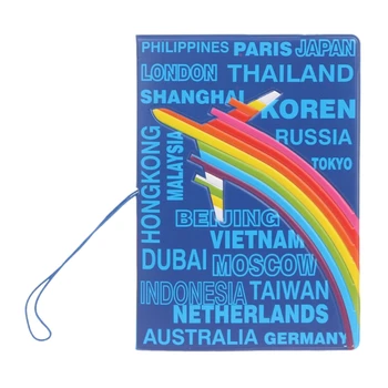 

NoEnName_Null High Quality Card Holder Aircraft Place Name Passport Holder Organizer Travel Card Case Document Cover