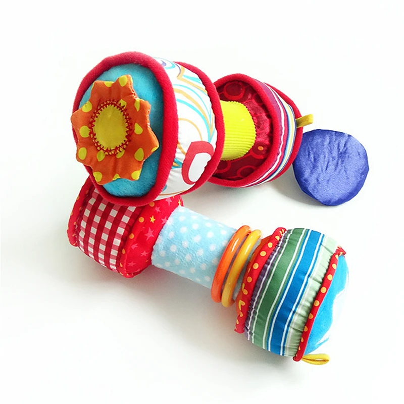 

Baby Playpen Rattles Toys 0-12 Month Hand Bells Multifunctional Baby Dumbbell Barbell Plush Education Toys For Children T029 -30