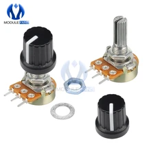 5 шт. резистор потенциометра 1K 2K 5K 10K 20K 50K 100K 250K 500K 1M Ом Линейный Конус поворотный потенциометр для ручки крышки Arduino