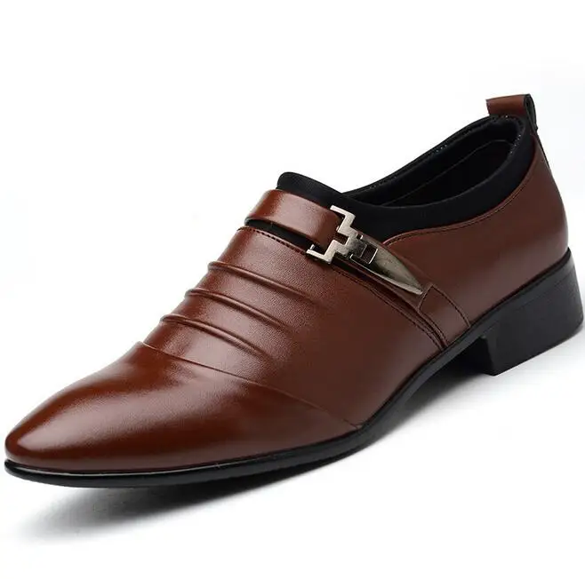 2018 fashion men casual Leather shoes fashionable dress gentle breath ...