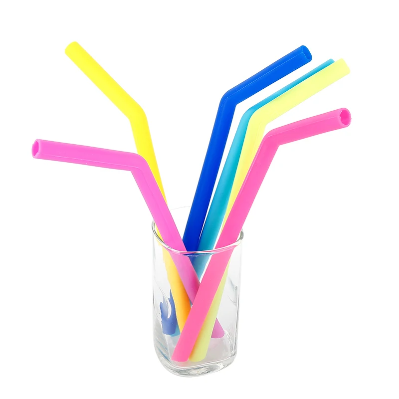 

1PC Reusable Curved Tube Silicone Drinking Straws Set Extra Long Flexible Straws For 20 oz Tumbler Bar Party Straws