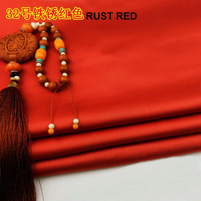 Подкладка из полиэстера скучно атласной ткани 150 см Ширина для костюм модное пальто платье - Цвет: RUST RED