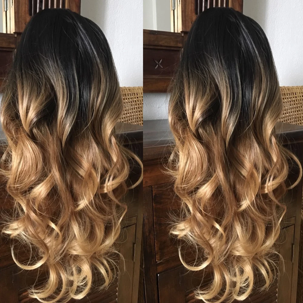 Nebuzz Fave Sinteticheskie Volosy Parik Dlinnye Volnistye Parik Ombre Korichnevyj Vysokoj Plotnosti Termostojkie Dlya Chernyh Belyh Zhenshin Kosplej Vech