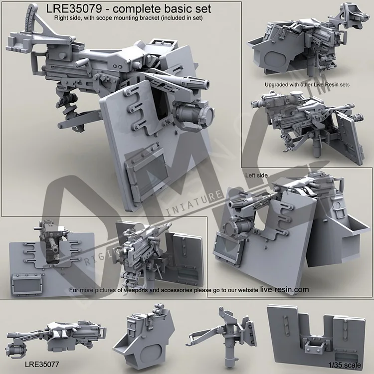 

[Scale Model Kit] Live Resin LRE-35079 1/35 MK19-3 40mm G.M.G on MK93 Machine Gun Mount with heavy pedestal and S.A.G.