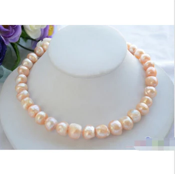 

P4786 17" 15mm pink baroque freshwater cultured pearl necklace ^^^@^Noble style Natural Fine jewe FREE SHIPPING