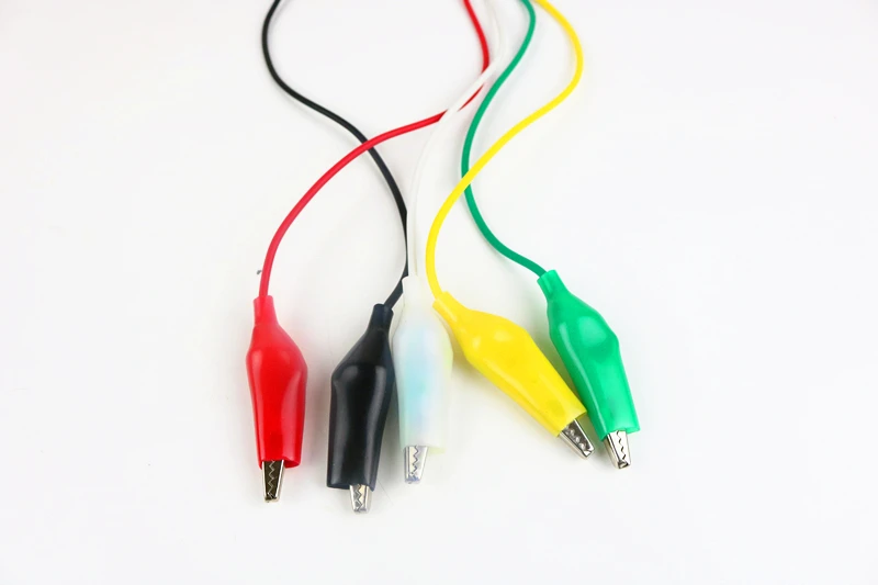 

35mm Multimeter Power Supply Alligator Clip Test Lead Cable Multicolor 10 Pcs