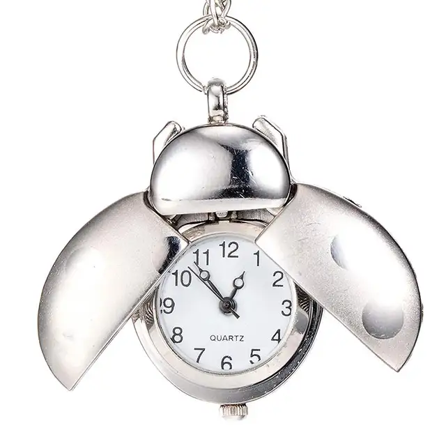 Fashion Beetle Shape Quartz Pocket Watch Necklace Pendant Clock Chain Jewelry Gi Fashion Beetle Shape Quartz Pocket Watch Necklace Pendant Clock Chain Jewelry Gi