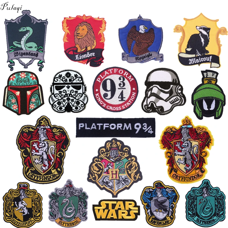 

Pulaqi Punk Patch Harry Potter Iron On Patches Star Wars Stickers Badges Embroidered Patches For Kids Clothes T-shirt Decor F