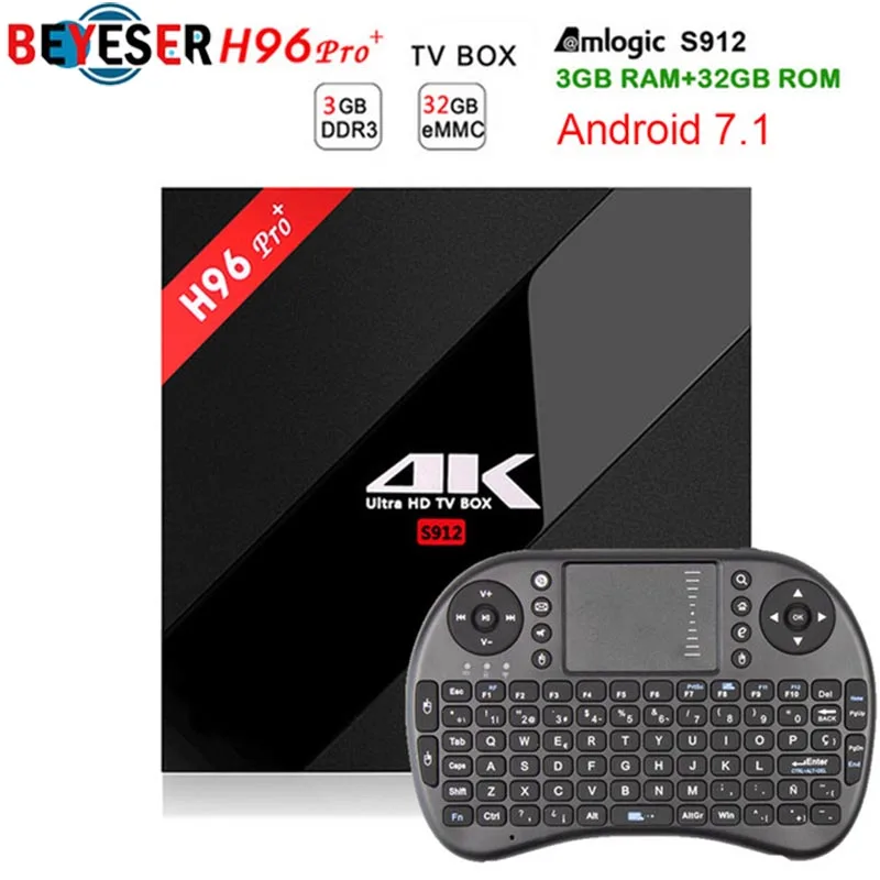 

H96 PRO Plus Android 7.1 Smart TV Box Amlogic S912 Octa Core H96pro 3G 32G 2.4GHz/5.8GHz Wifi 4K Bluetooth H96 PRO+ Set Top Box