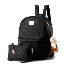2017 neue Frauen Rucksack Leder Schultasche Mode Entworfen Marke Rucksack Frauen Casual Style Rucksäcke + Kleine Taschen