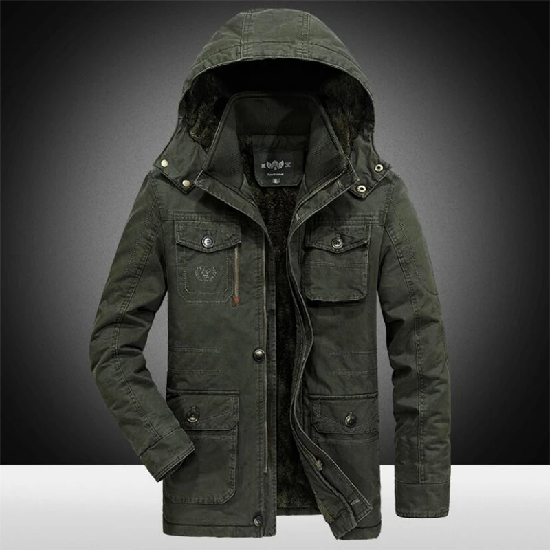 Winter Snow Parka Men Thick Warm Military Cotton Jackets Male Overcoat