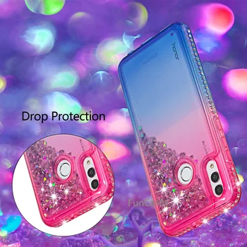 

Liquid Glitter Phone Case For Huawei P Smart 2019 Case Silicone Soft TPU Quicksand Back Cover Coque Huawei Honor 10 Lite Case
