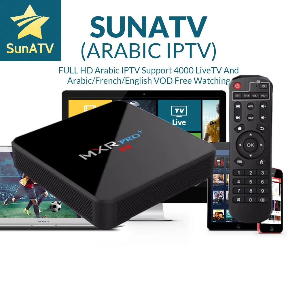 

MXR PRO PLUS+1 Year French IPTV box SUNATV/Netflix configured Arabic IPTV Europe iptv French Set top box smart box