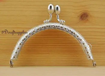 

bag frame sewing purse frame metal frames olivary bobble 8.5 cm nickel B43