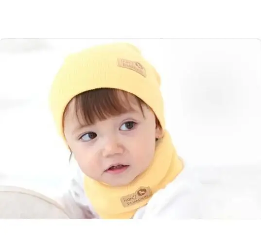 

Spring Autumn Winter Baby Cap Girls Boys Children Knitted Hat and Scarf Set Kids knit hat with scarf set T266-1