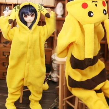 

New Lovely Yellow Pikachu jumpsuits 1/3 1/4 1/6 BJD DD MSD YOSD Doll clothes