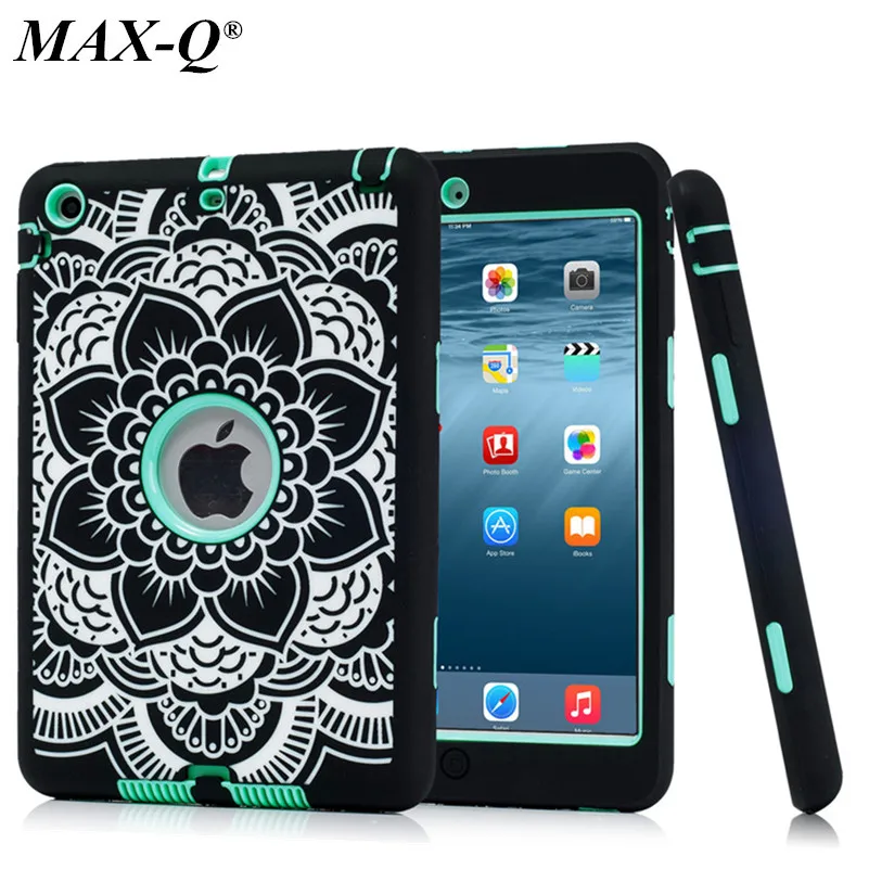 

For iPad Mini 3 2 1 Case Cover Rugged Floral Print Shockproof Heavy Duty Rubber Skin Case for Apple iPad Mini 2 3 Conque Capa