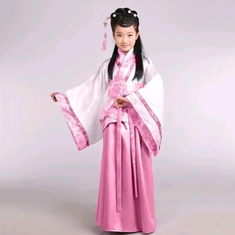 Hanfu/Детский костюм для китайского традиционного танца, костюм для девочек, одежда для сцены, одежда для восточных выступлений, праздничный наряд, народное платье DC1845