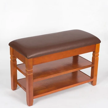 

hallway wooden shoestool bench with PU cushion shoe storage cabinet shelf flip-open style shoe rack footstool ottoman furniture