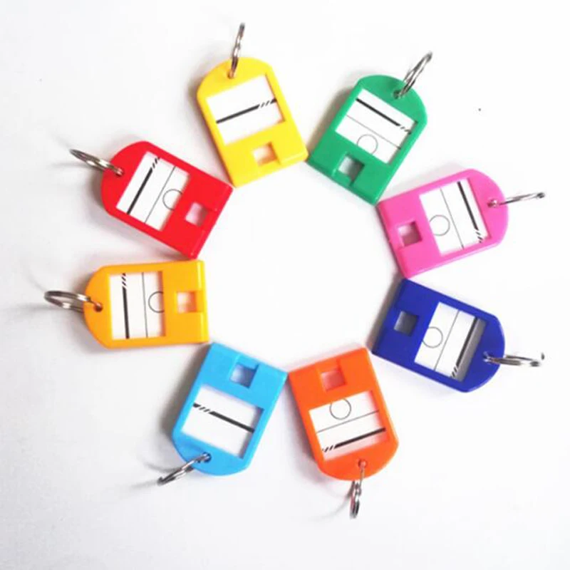 

5pcs/pack hotel Plastic Key Ring ID Tags Name Card Label name Language Split Keychain Car Key Ring Buckle Bag Pendant
