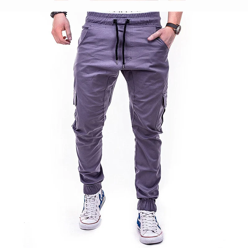 

Men's Casual Pants New casual style Men solid Color Leisure Foot Trousers elastic waist cross-pants Trousers EU large size M-3XL