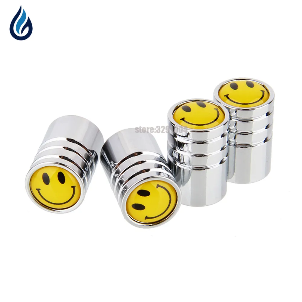 Car Universal Wheel Tire Valve Stems Caps Cover For Smiling Logo For Vw