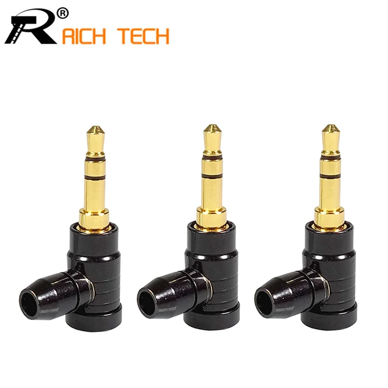 

Jack 3.5mm 3 Pole Stereo Audio Right Angle Barss Plug Jack Cable Solder Adapter Connector