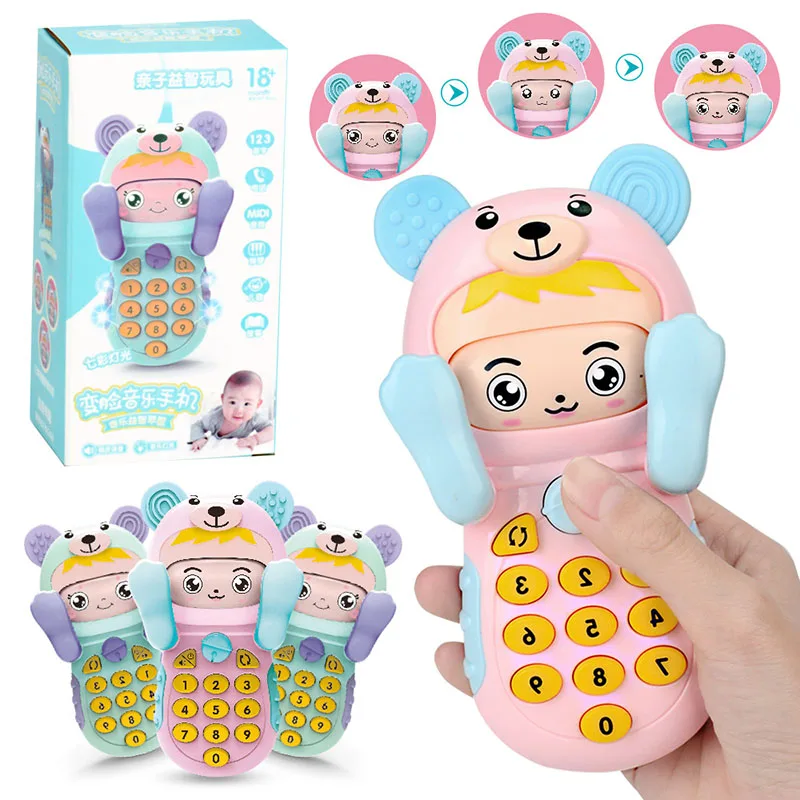 

Baby Toy Simulation Musical Mobile Safety teether with Light kids toys educationa Cartoon cute for baby toys 0-12 months Gifts