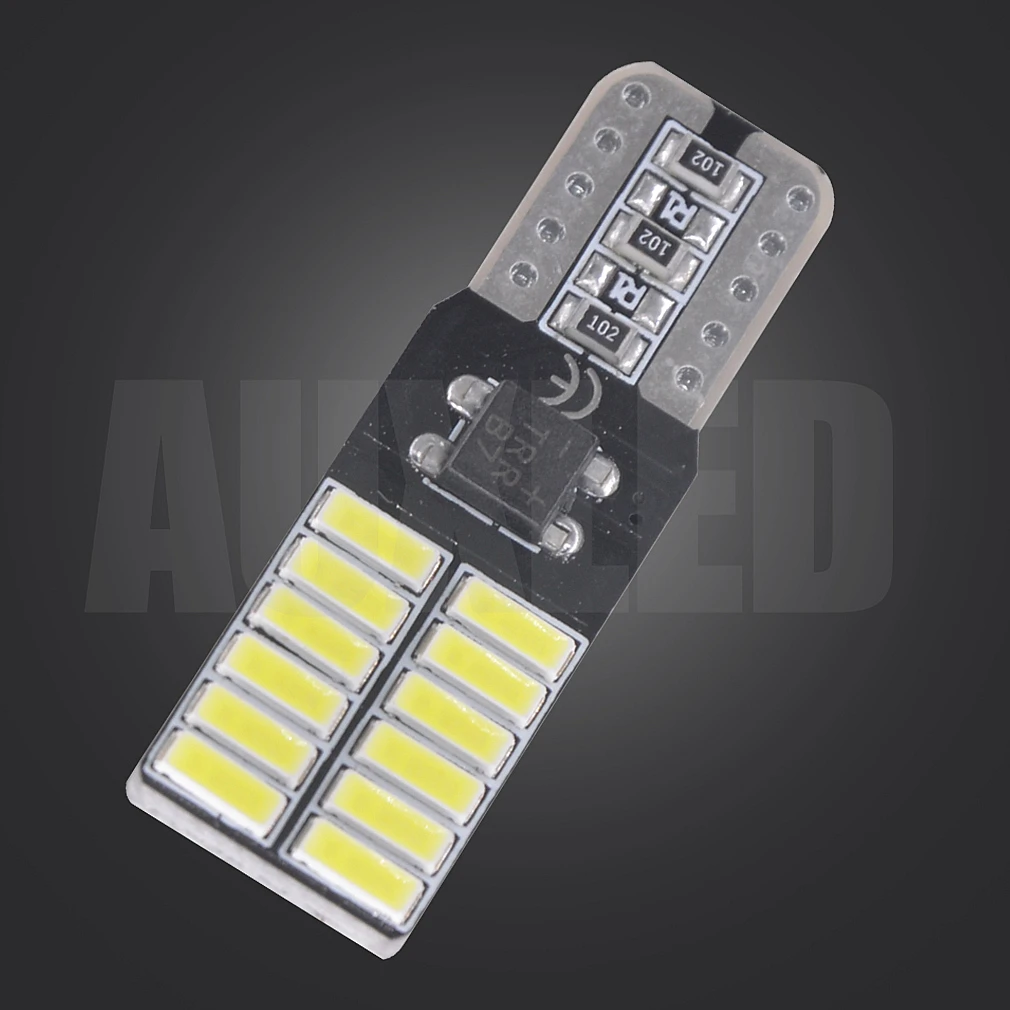 2 шт. супер яркий T10 светодиодный 194 501 W5W 24 SMD 4014 Canbus безотказные автомобильные Внутренние огни авто габаритные лампы DC 12 В