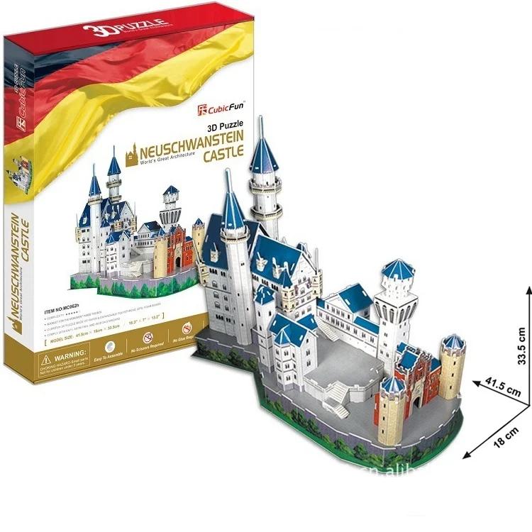 Классический пазл 3D головоломка город Германия Лебедь камень замок просветить Строительство Кирпич игрушечные масштабные модели наборы строительных бумаги