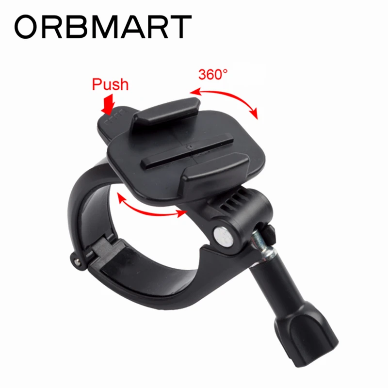 

ORBMART Big Size Bicycle Bike Motorcycle Handle Bar Mount Adapter With 360 Rotate Funtion For Gopro Hero 5 4 4+ 3 SJCAM Xiaomi