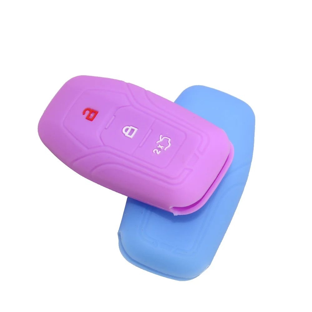 silicone 3 buttons car key cover for Ford6