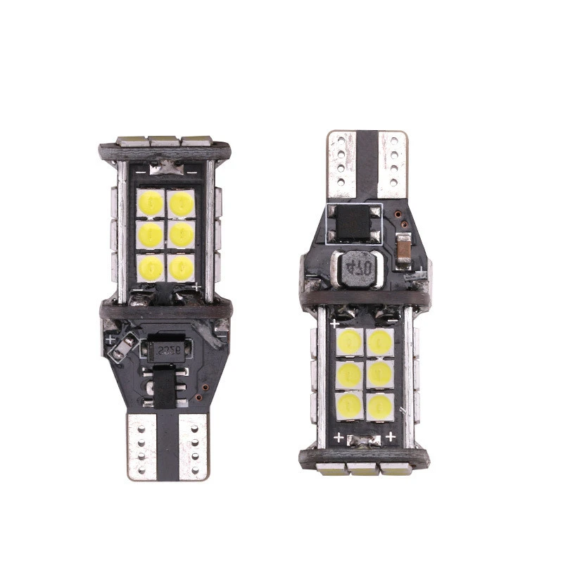 2 шт. T15 W16W 921 3030 24 SMD Автомобильные светодиодные лампы Canbus большинство