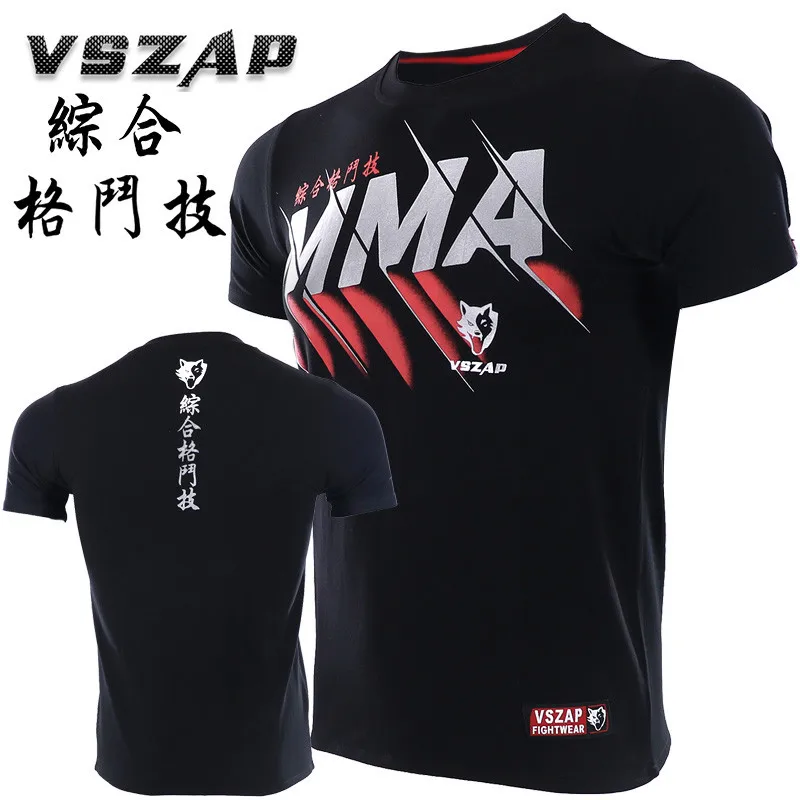 Новинка Мужская футболка VSZAP Muay Thai с коротким рукавом для фитнеса одежда борьбы