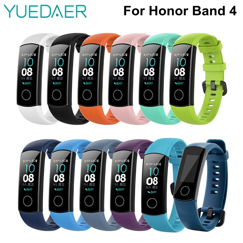 Yuedaer силиконовый браслет для Honor Band 4 ремешок для Honor Band 4 умный Браслет разноцветный ремешок для часов фитнес-трекер браслет аксессуары