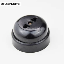 5 шт. черная Европейская ретро настенная электрическая поп-розетка поверхностного монтажа с двумя отверстиями винтажная розетка 10A250V