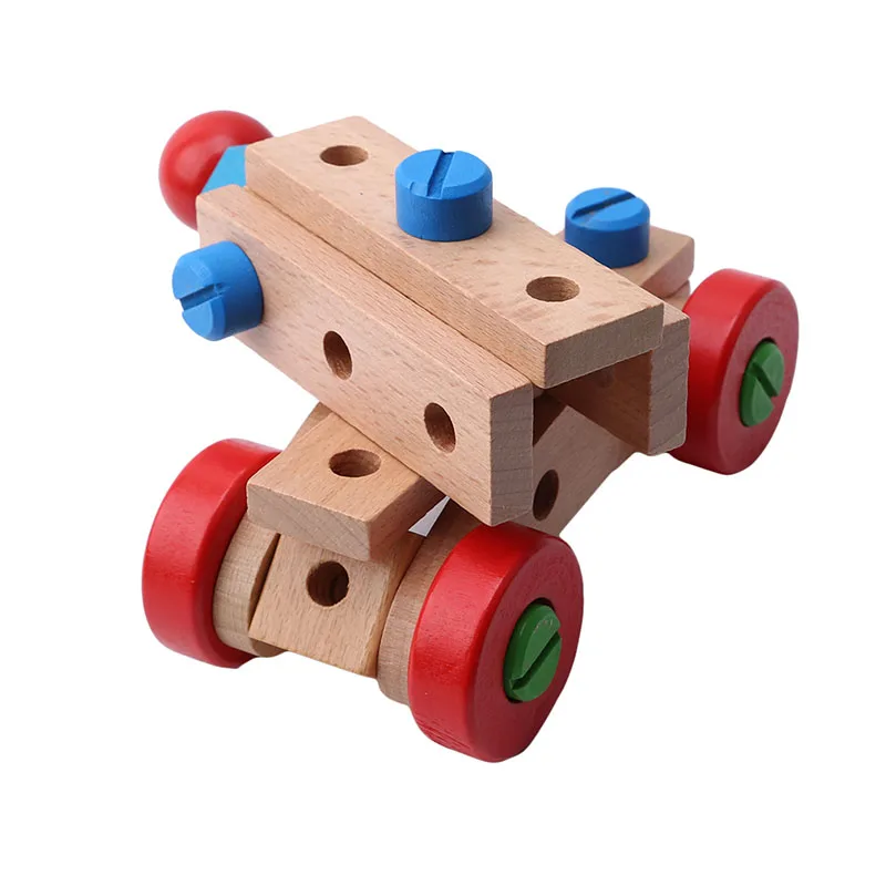 Деревянные развивающие игрушки гайка и винт сборка разборка сменная гайка машинка из конструктора для детей развивающие игрушки
