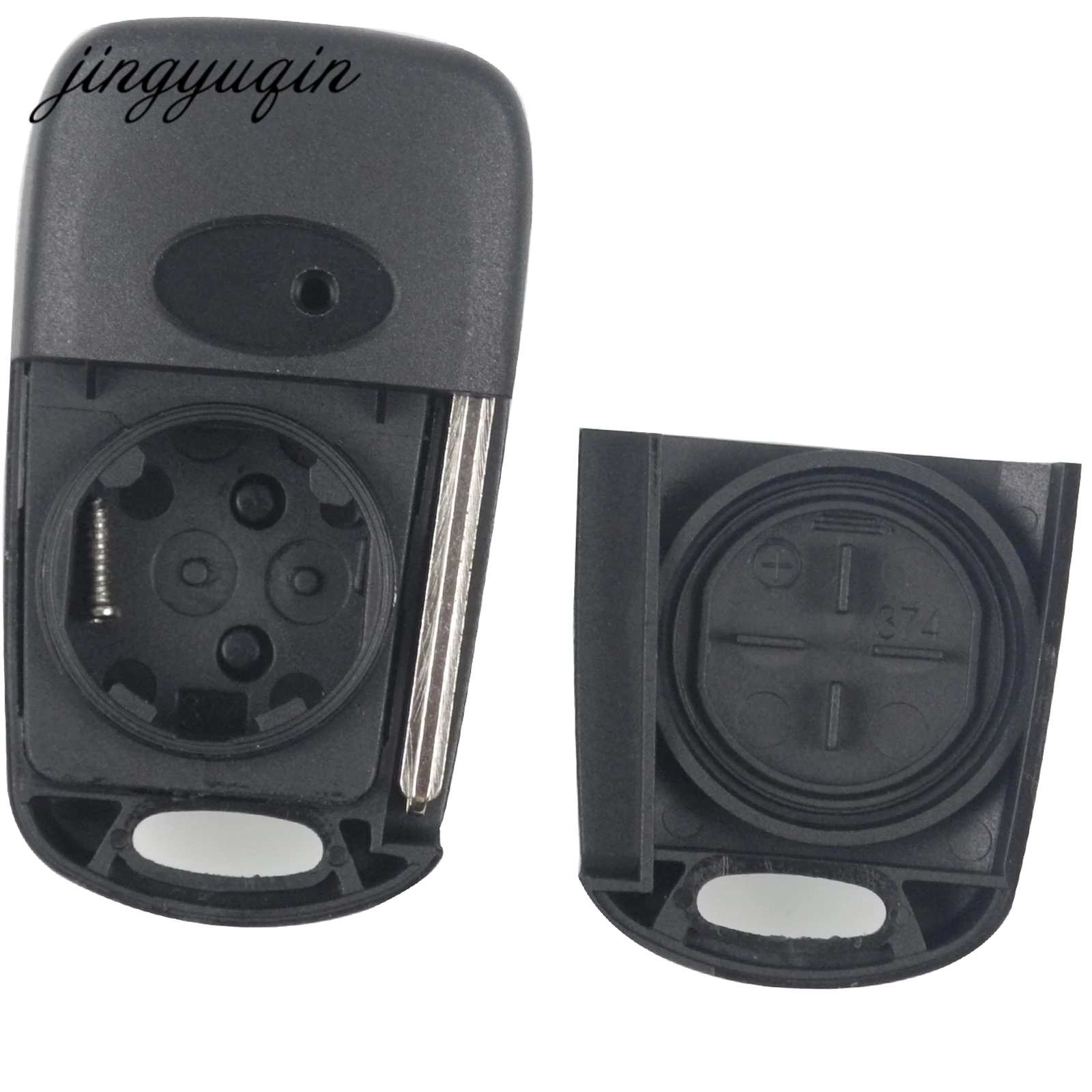 JINGYUQIN 10PCS REMOTE FLIP KEY SHELL FOR KIA K2 K5 FOR HYUNDAI IX30 IX35 3 BUTTONS CAR FOLDING FOB CASE WITH HOLD BUTTON FOB