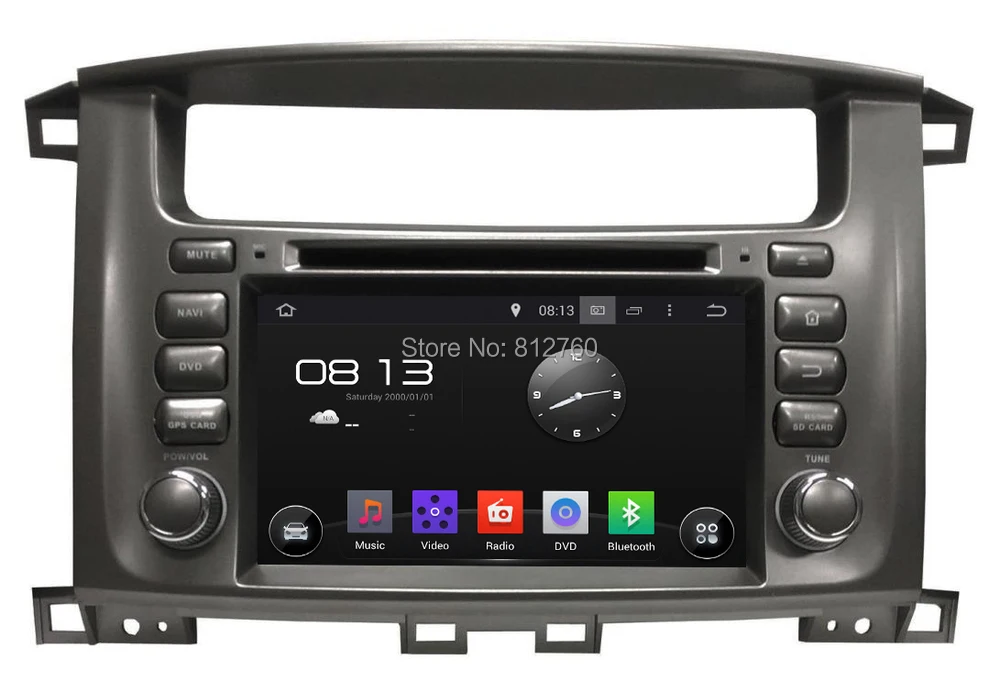 Excellent Octa Core 1024*600 HD Android 9.0 Car DVD PC GPS for Toyota Land Cruiser/ Landcruiser 100 Radio RDS Stereo Head Unit WIFI 3G 1