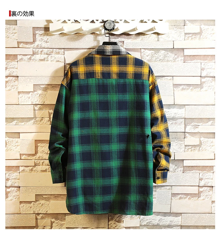 Men Plaid Shirts New Spring Autumn Long Sleeve Shirts Outwear Casual Loose Shirts For Man and women Size 3XL Dropshipping